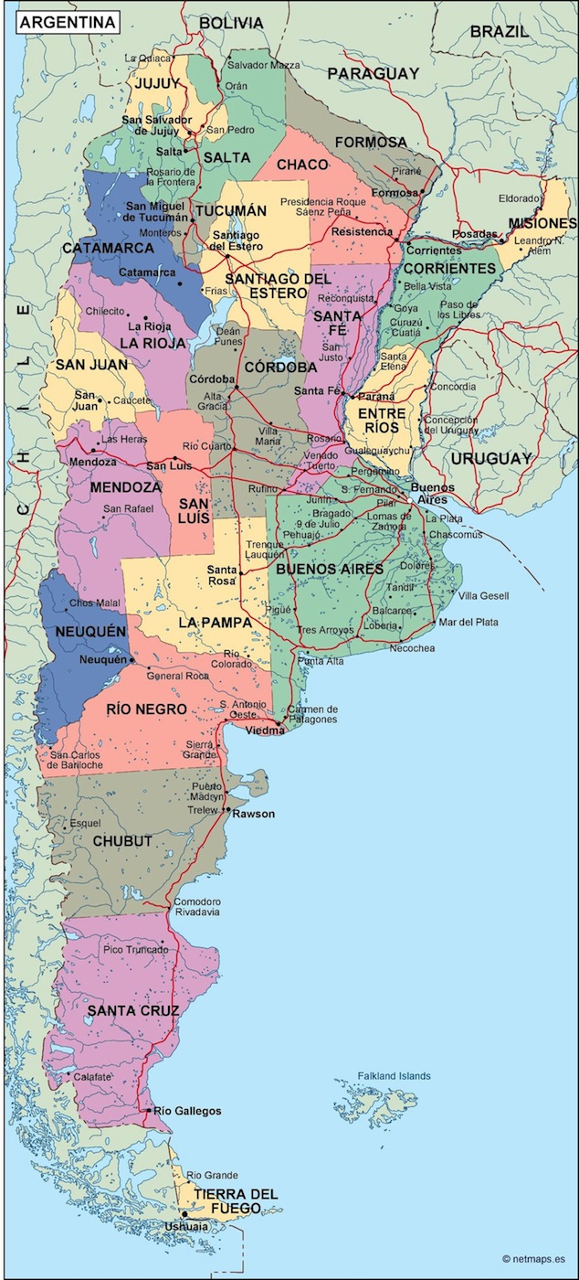 argentina mapa politico vectorial digital | Order and download ...