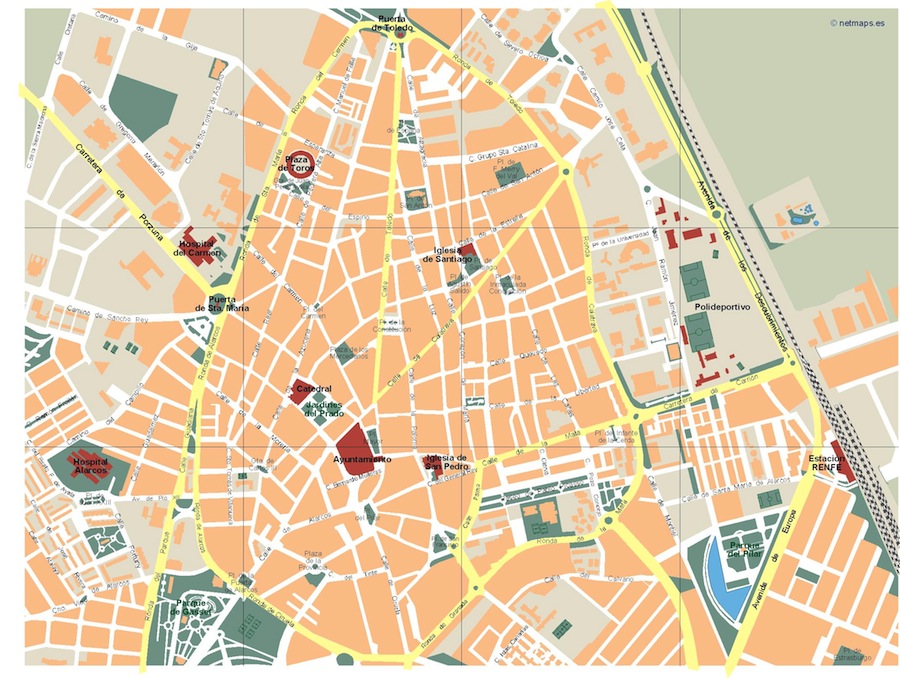 Mapa vectorial de España en Illustrator con carreteras