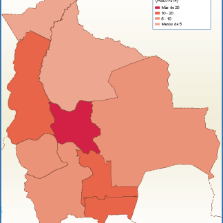 Bolivia mapa poblacion