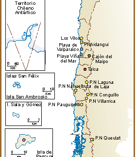 Chile mapa turistico