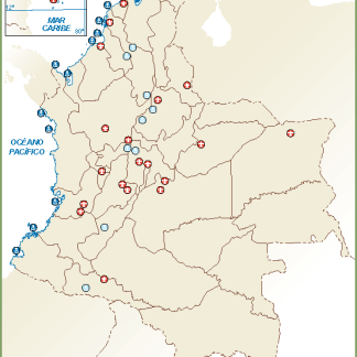 Colombia mapa aeropuertos puertos