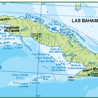 Cuba mapa fisico