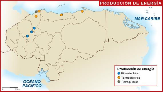 Honduras mapa energia