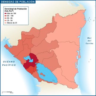 Nicaragua mapa densidad
