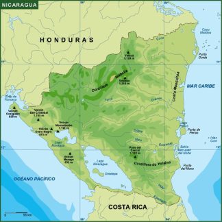 Nicaragua mapa fisico