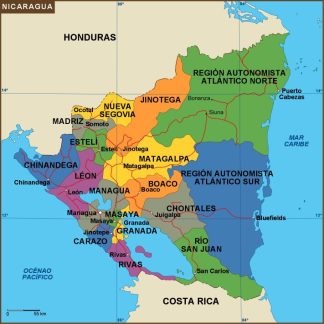 Nicaragua mapa politico